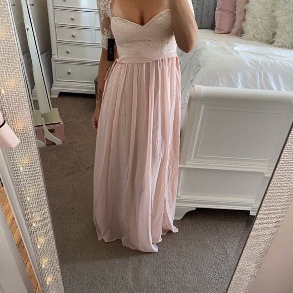 Lulu’s Chiffon Maxi Dress with Delicate Sleeves - Picture 8 of 9